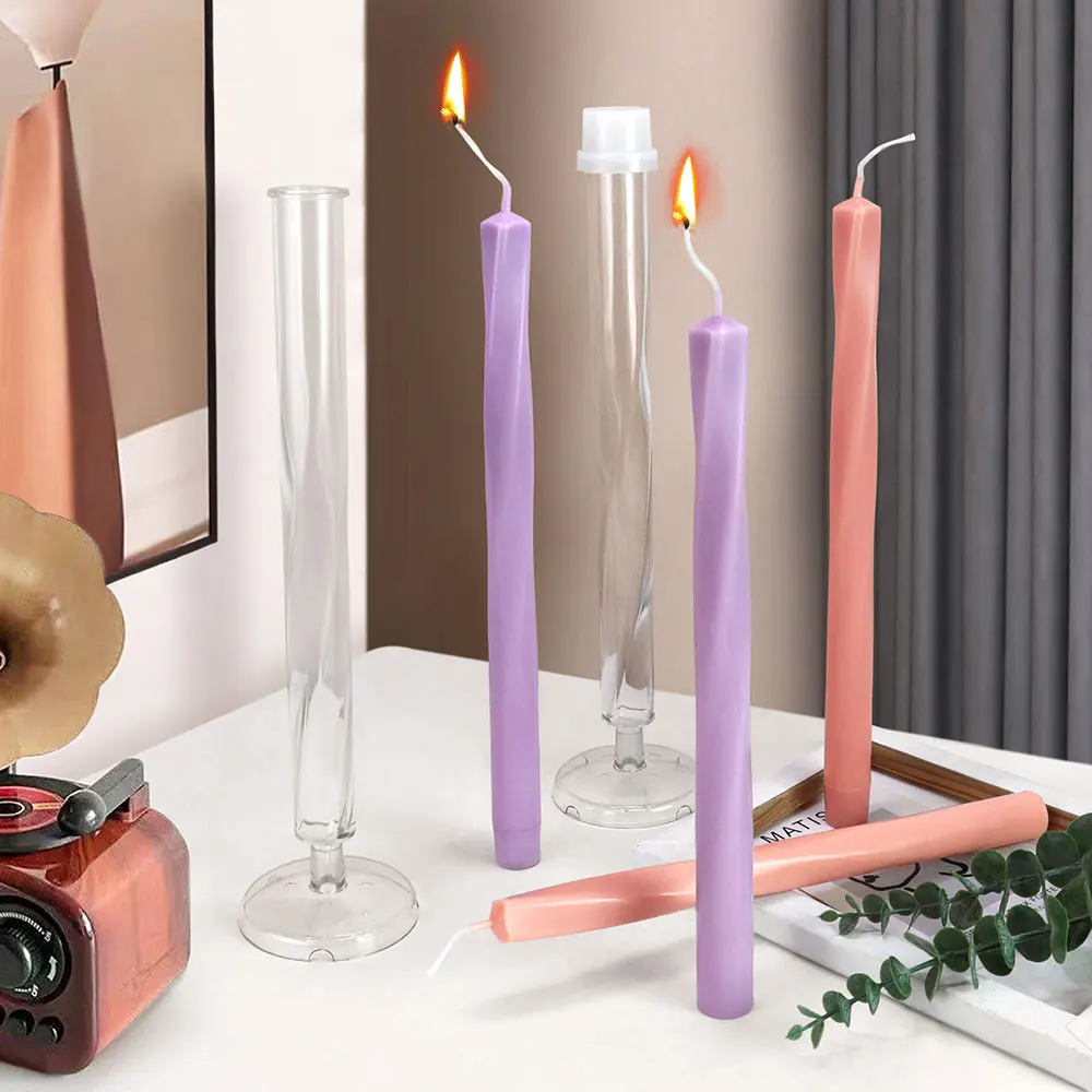 Candle Holder Set - プラスチックキャンドルモールド,幾何学的形状,作成ツール,アクリル燭台,結婚披露宴,芸術家の装飾