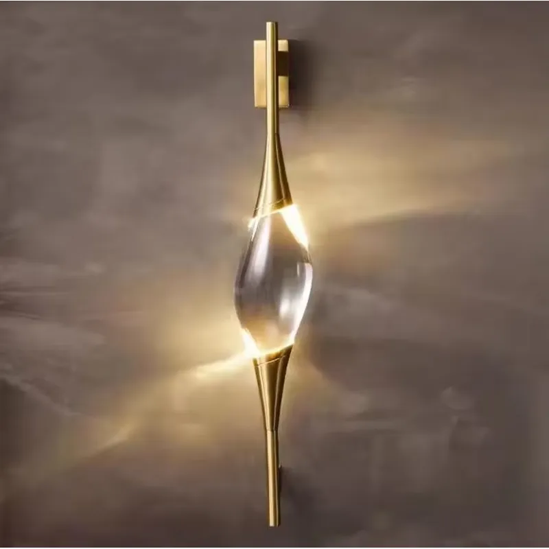 Lighting Decor For Living Room - 新デザイン モダン フル銅製 ゴールドクリスタル LED ウォールライト
