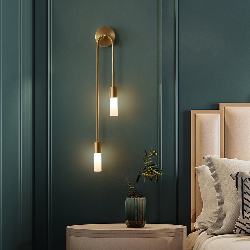 Lighting Decor For Living Room - レトロ背景リビングルーム通路寝室ランプベッドサイド北欧クリエイティブLED装飾壁照明モダンミニマリストウォールランプ