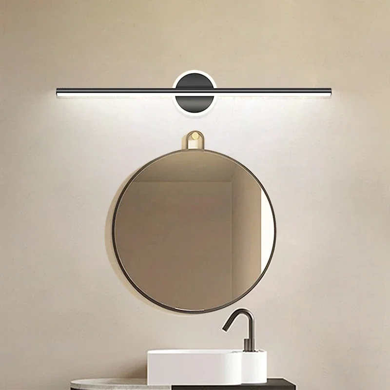 Decor Lighting Fixtures - 現代の LED ミラーランプ 40/55 センチメートルウォールライト浴室トイレブラックゴールドロングストリップ器具家の装飾 Led