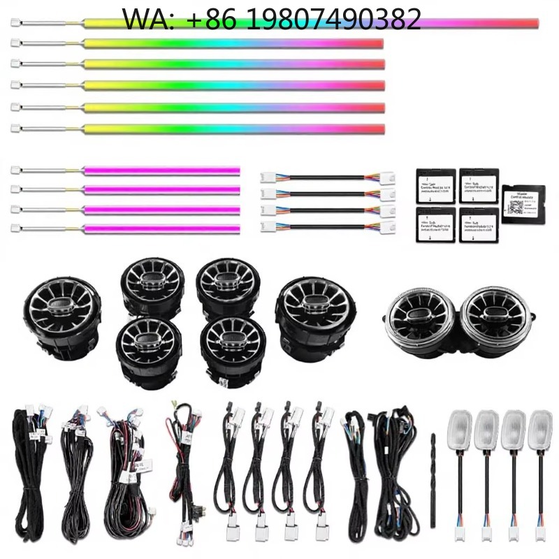 Lighting Interior Decor - W217 W222クーペ ダイナミックC217ライトストリップ、64色RGBインテリアアンビエントライトラグジュアリー2ドアセダン車装飾アップグレードパーツ
