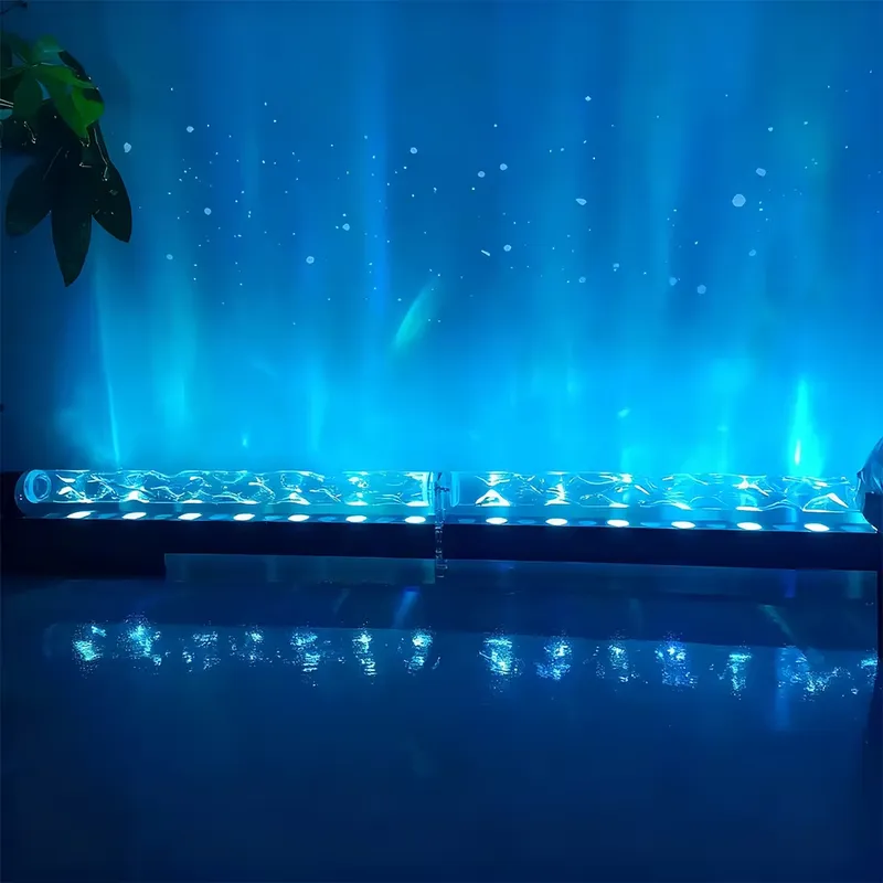 Lighting Decor For Living Room - スマート3Dウォールウォッシュ炎投影ライト、水波紋雰囲気ランプ、リビングルーム、寝室、バーの装飾、背景照明用