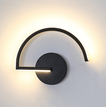 Lighting Decor For Living Room - モダンな北欧LEDウォールランプ、ミニマリストブラック幾何学模様の壁掛け照明、寝室ベッドサイド、リビングルームの装飾、クリエイティブなホームライト