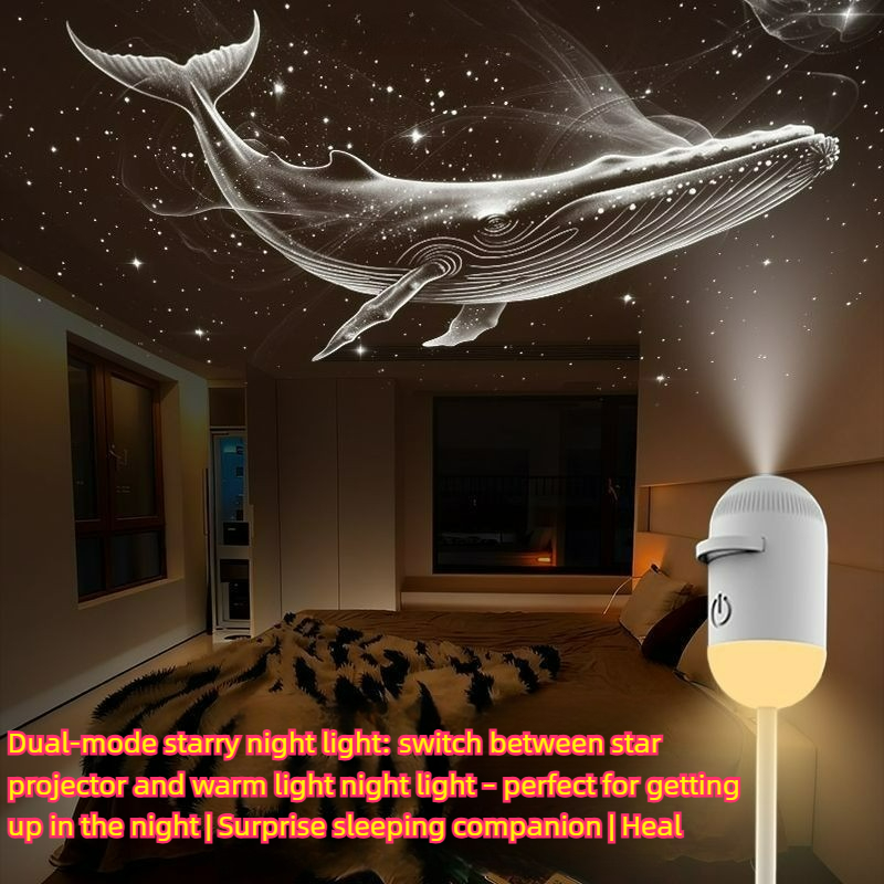 Decor Lighting Fixtures - 2-in-1 ミニムードライトスタープロジェクターナイトランプ 10 フィルム付き 星空の雰囲気ライト 寝室の装飾器具
