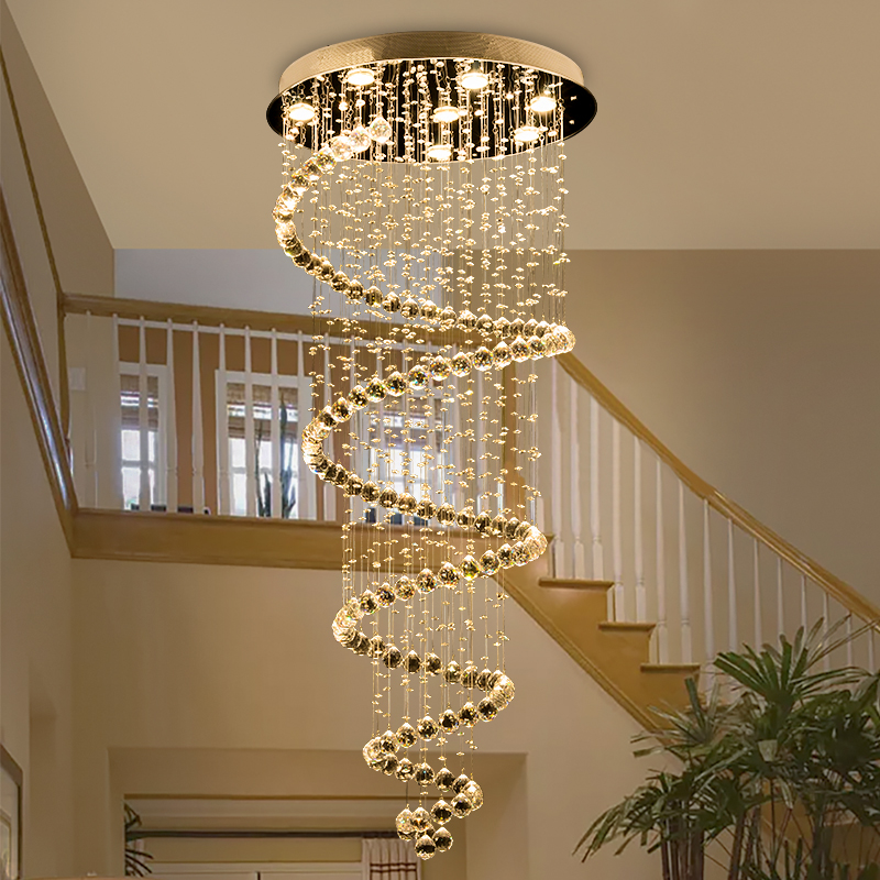 Decor Lighting Online - 長いガラスの吊り下げ式ランプ,階段,別荘,リビングルーム,ロマンチックな装飾