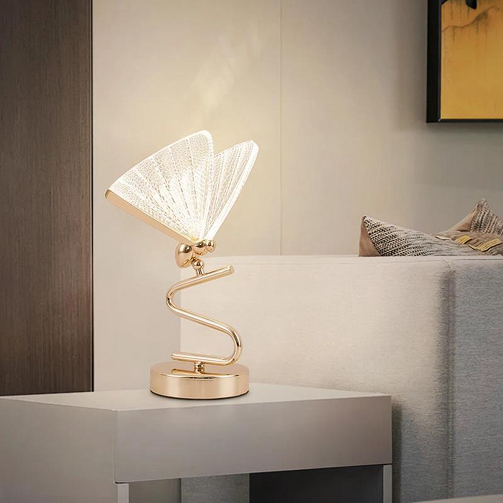 Lighting Decor For Living Room - 【新商品】蝶の装飾が施された6W LEDデスクランプ。リビングや寝室に最適なモダンなフロアランプ。EUプラグ、白色光。