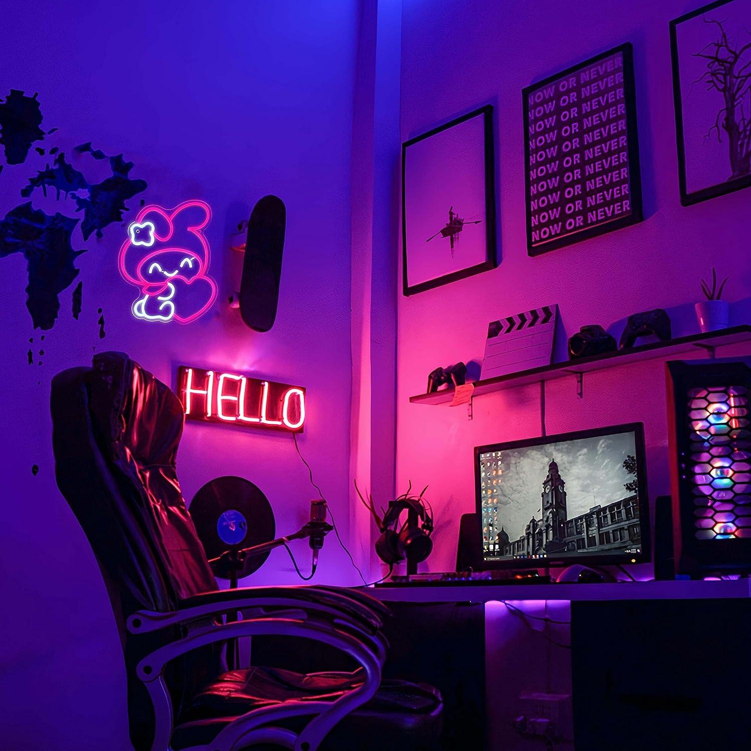 アニメネオンサイン日本語LEDネオンライト寝室ゲームルームリ - Lighting Decor For Living Room のレビューと価格