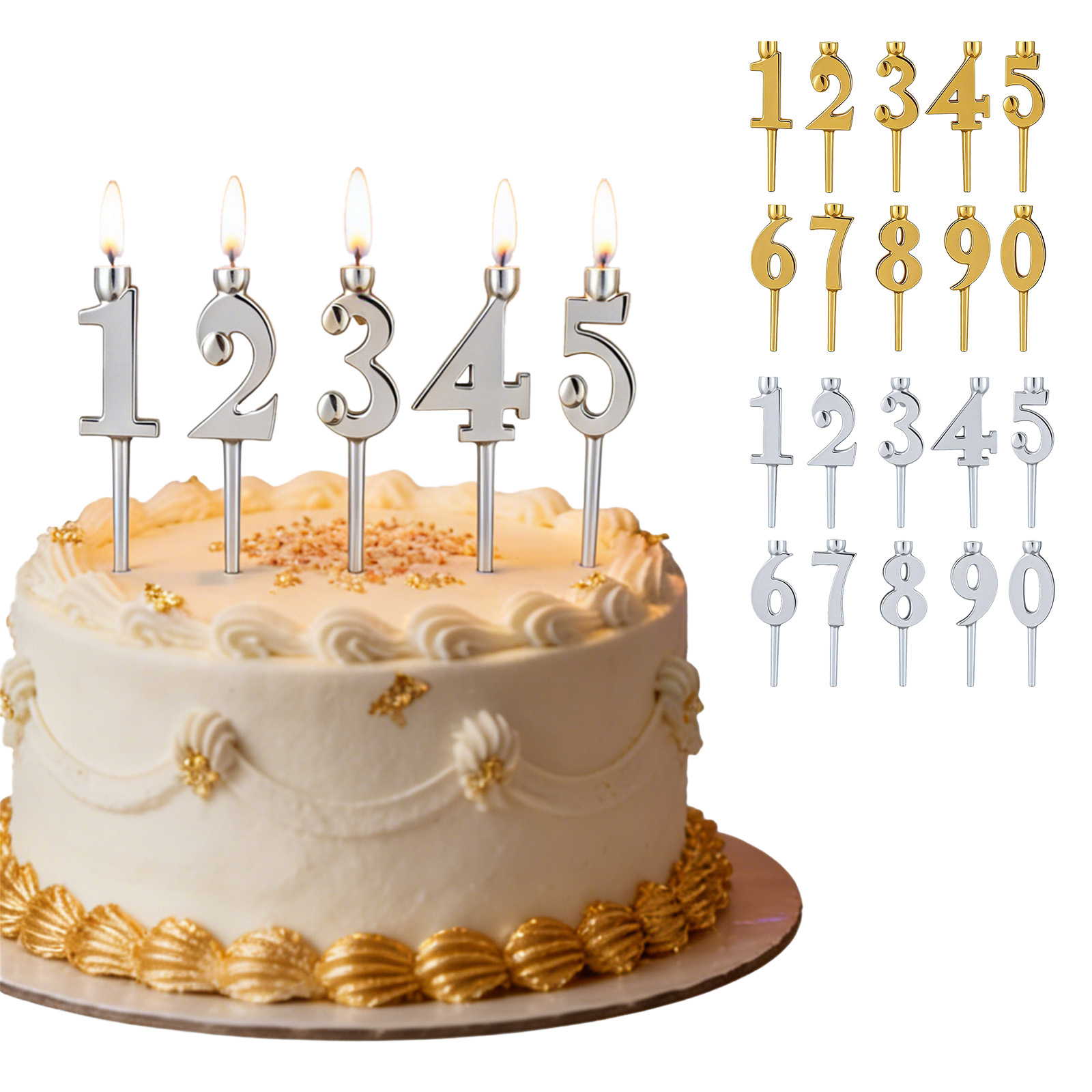 数字のキャンドルホルダーセット（0～9）。ケーキトッパーとし - Candle Holder Set のレビューと価格