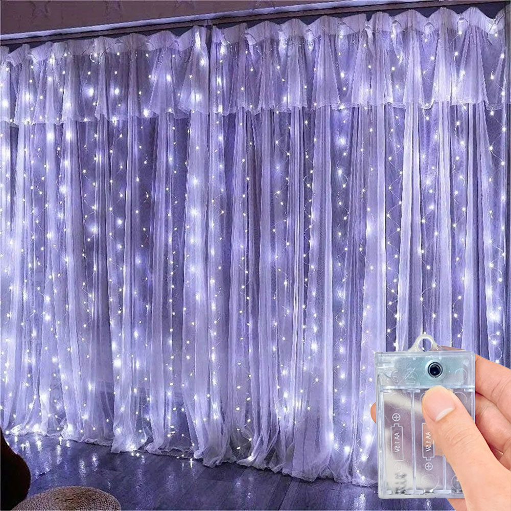 3/6m カーテンLEDストリングライト バッテリー式ガーラ - Fairy Light Curtain のレビューと価格