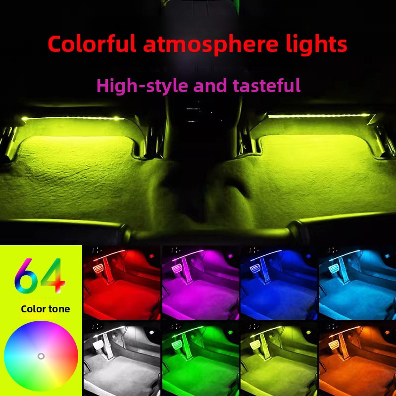 車内LED雰囲気ライトUSB電源音楽リズムフットウェルランプ - Lighting Interior Decor のレビューと価格