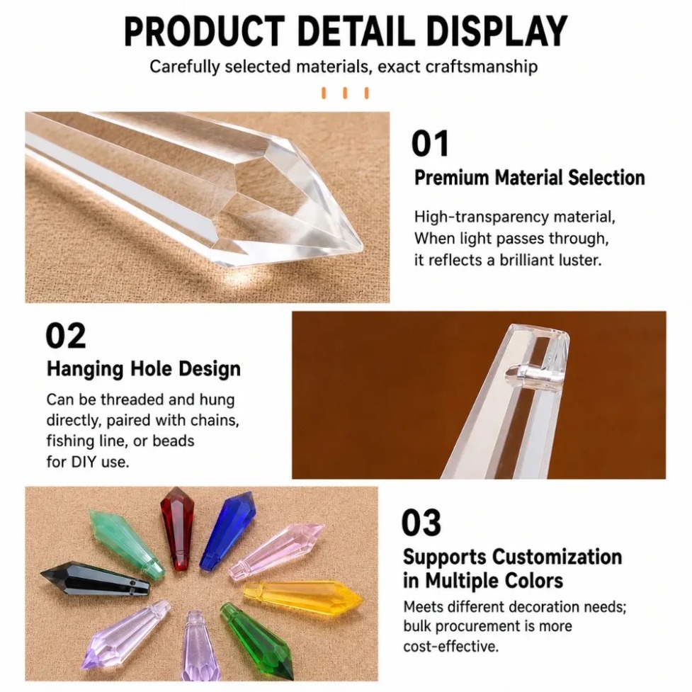 1/5/10個入り K9高透明マルチカラークリスタルペンダン - Decor Lighting Fixtures のレビューと価格