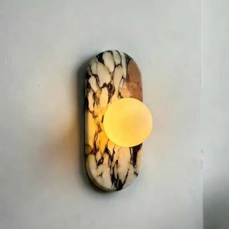 SJX ミニマリストナチュラルカラカッタヴィオラ大理石ウォー - Decor Lighting Fixtures のレビューと価格