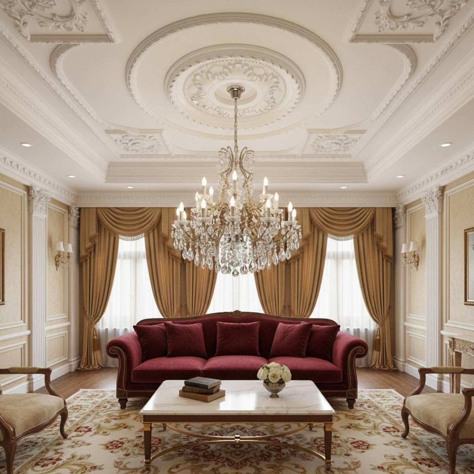 金箔押し天井照明パネルPU丸型メダリオン天井照明器具ベース（ - Decor Lighting Fixtures のレビューと価格
