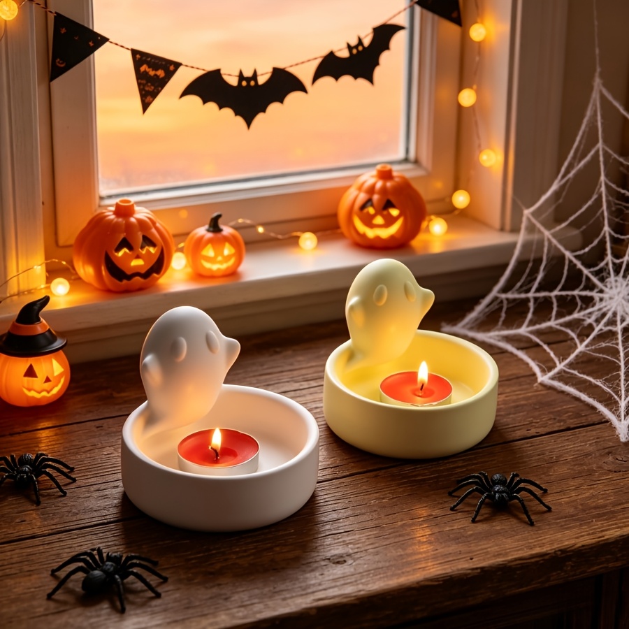 1個入り ハロウィン ゴースト型キャンドルホルダー飾り型 ド - Candle Holder Set のレビューと価格