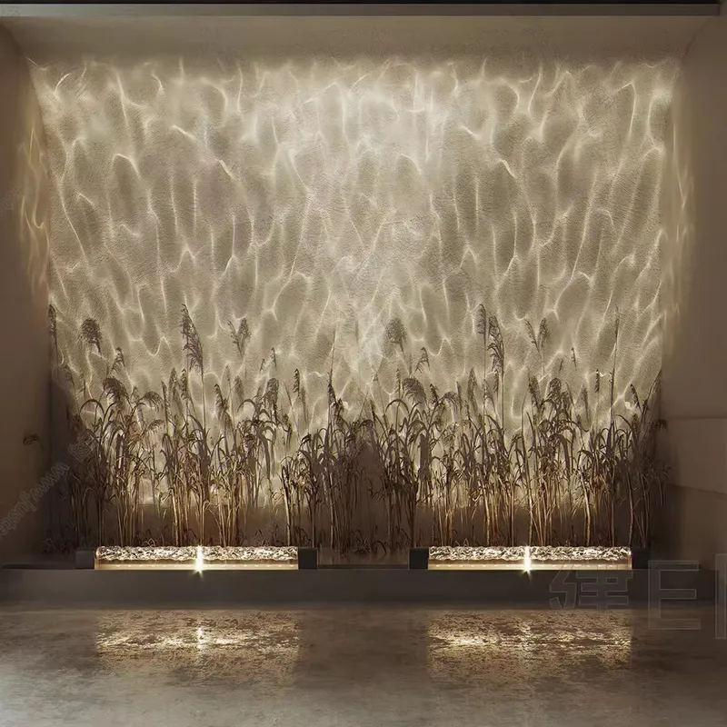 スマート3Dウォールウォッシュ炎投影ライト、水波紋雰囲気ラン - Lighting Decor For Living Room のレビューと価格