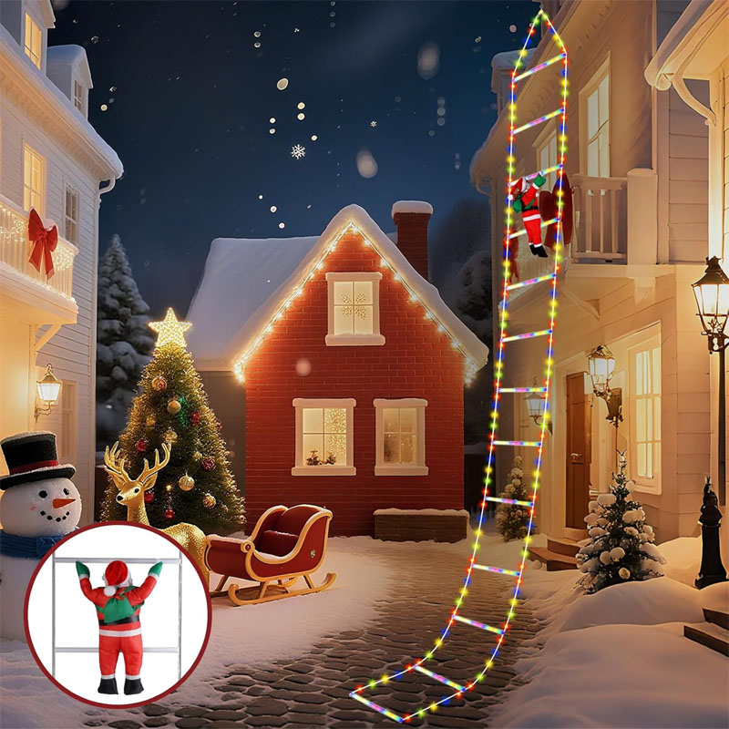 LEDクリスマスライト クリスマス装飾用はしご型ライトストリ - Garden Lighting Decor のレビューと価格
