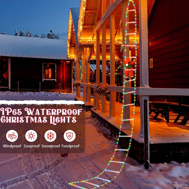 LEDクリスマスライト クリスマス装飾用はしご型ライトストリ - Garden Lighting Decor のレビューと価格