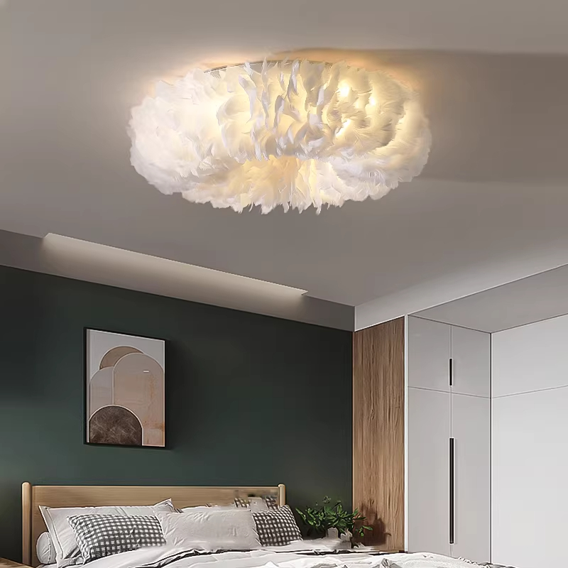 モダンなフェザー Led シーリングランプ北欧ロマンチックな - Decor Lighting Fixtures のレビューと価格