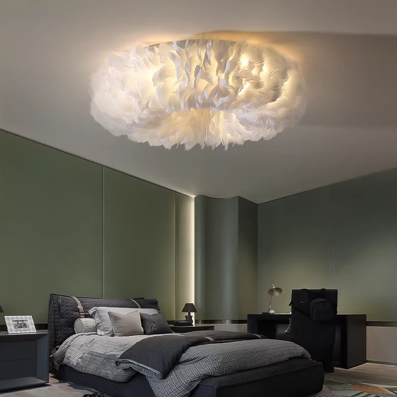 モダンなフェザー Led シーリングランプ北欧ロマンチックな - Decor Lighting Fixtures のレビューと価格