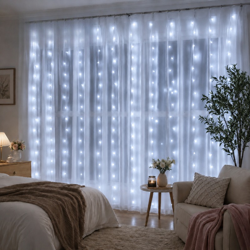 3/4/6m カーテンLEDストリングライトガーランド US - Fairy Light Curtain のレビューと価格