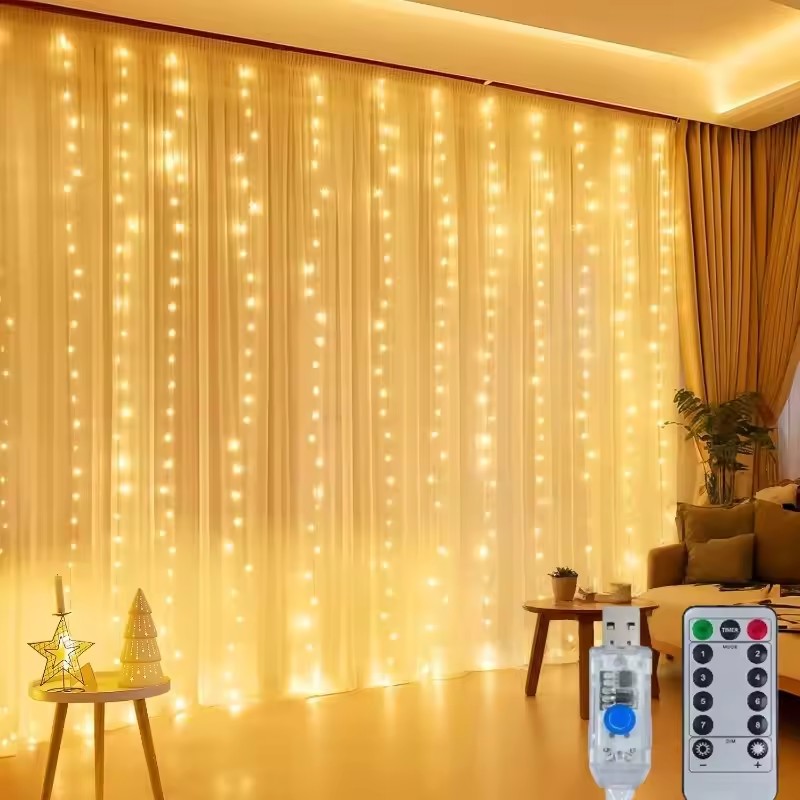 3/4/6m カーテンLEDストリングライトガーランド US - Fairy Light Curtain のレビューと価格