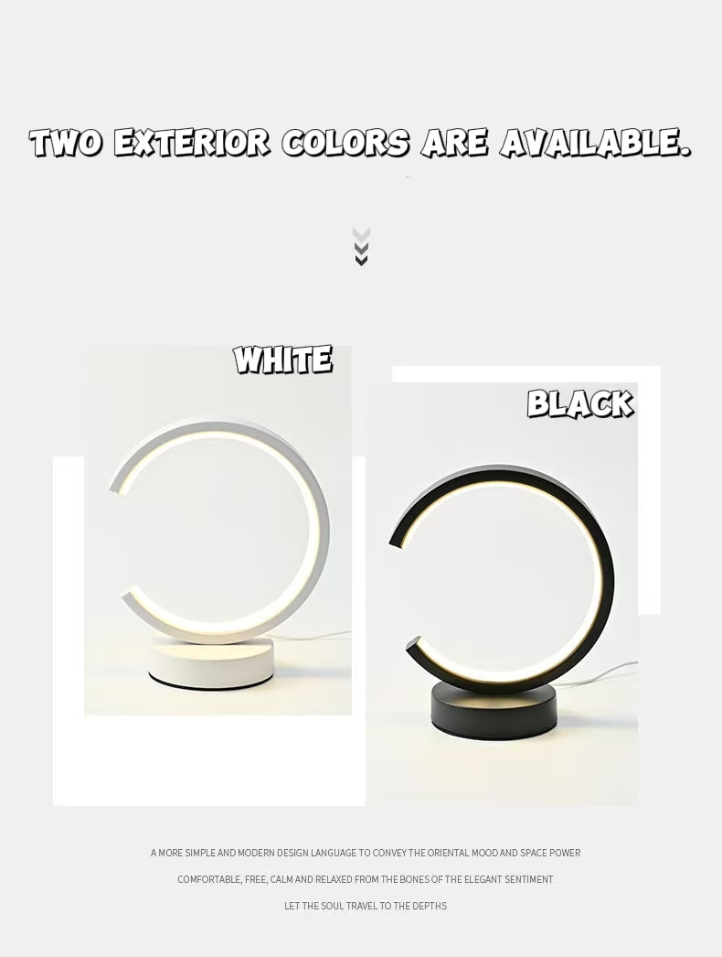 20 センチメートル LED シンプルな円形リングテーブルラ - Lighting Decor For Living Room のレビューと価格