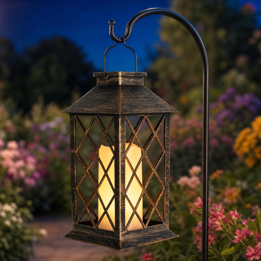 レトロソーラーランタン、屋外ソーラーキャンドルランタン、吊り - Garden Lighting Decor のレビューと価格