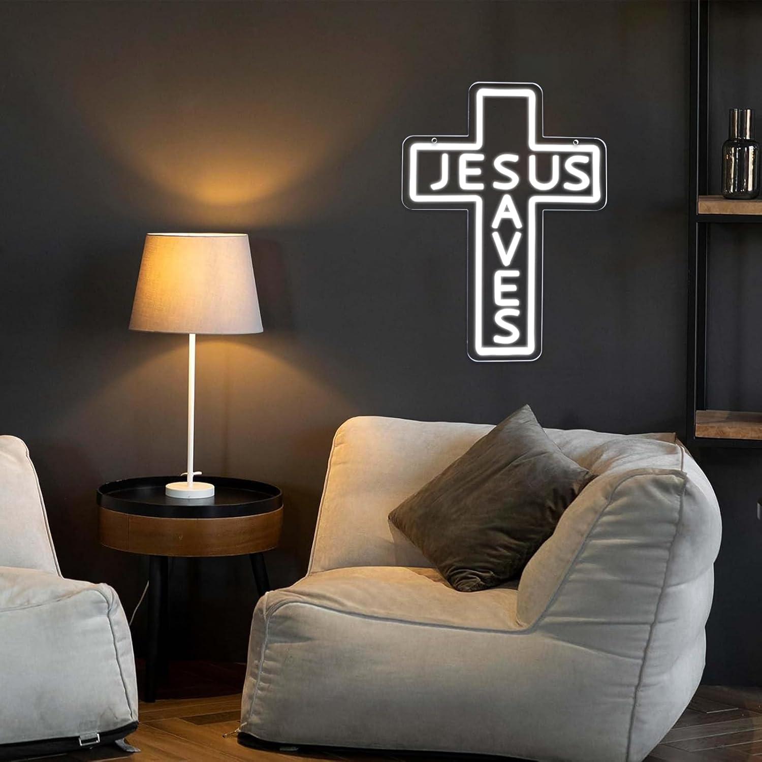 イエス・サベズ・クロス ネオンサイン USB調光式LEDネオ - Lighting Decor For Living Room のレビューと価格