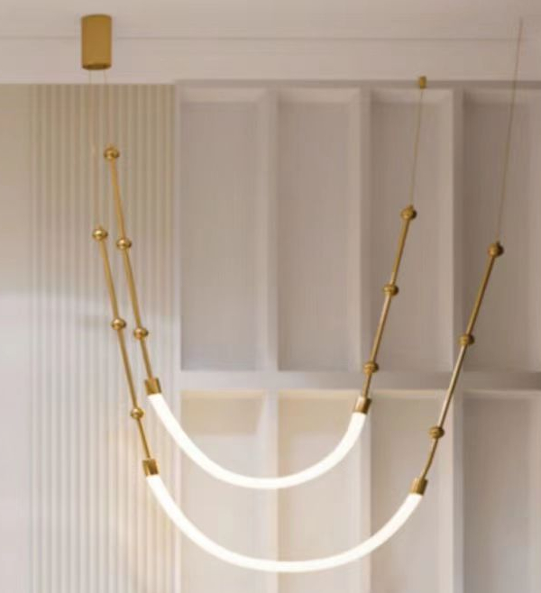 北欧ラインLEDシリコンシャンデリアモダンクリエイティブレス - Decor Lighting Online のレビューと価格