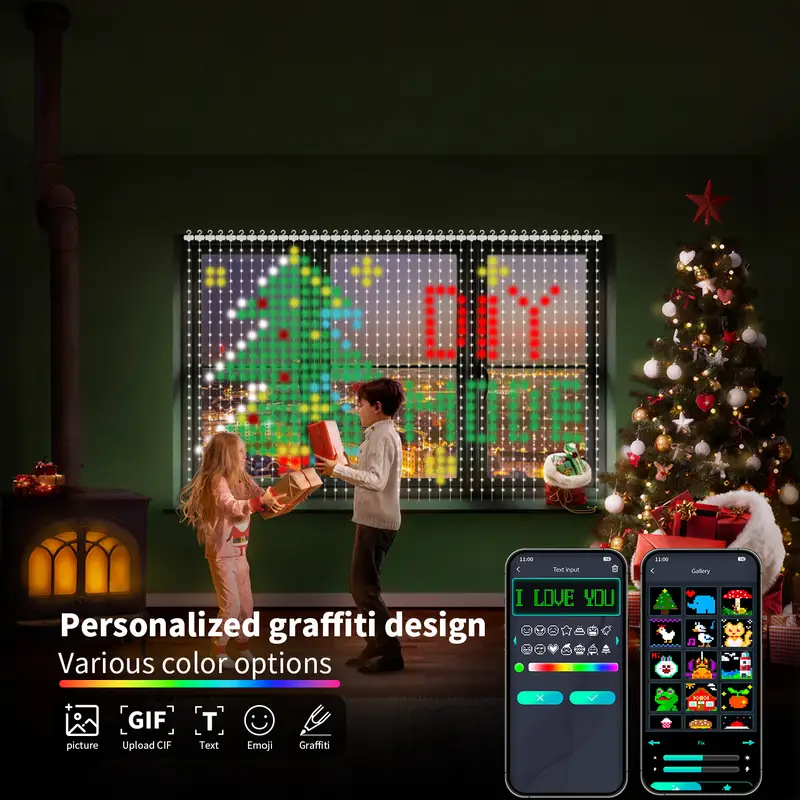 アプリ遠隔操作RGBICスマートカーテンライト DIYカスタ - Fairy Light Curtain のレビューと価格