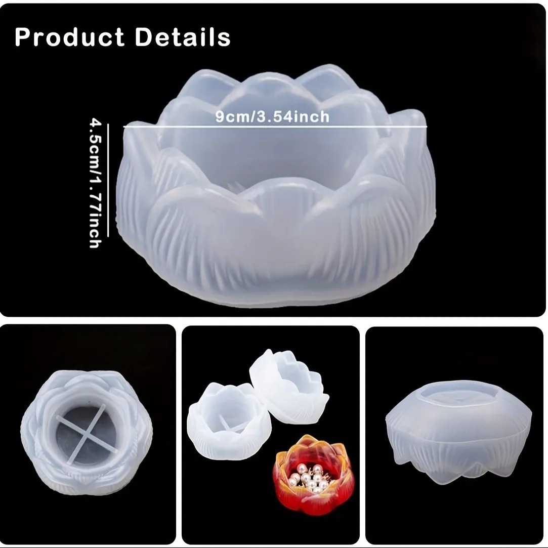 1pc DIY 蓮の花シリコーン樹脂金型キャンドルホルダー/ - Candle Holder Set のレビューと価格
