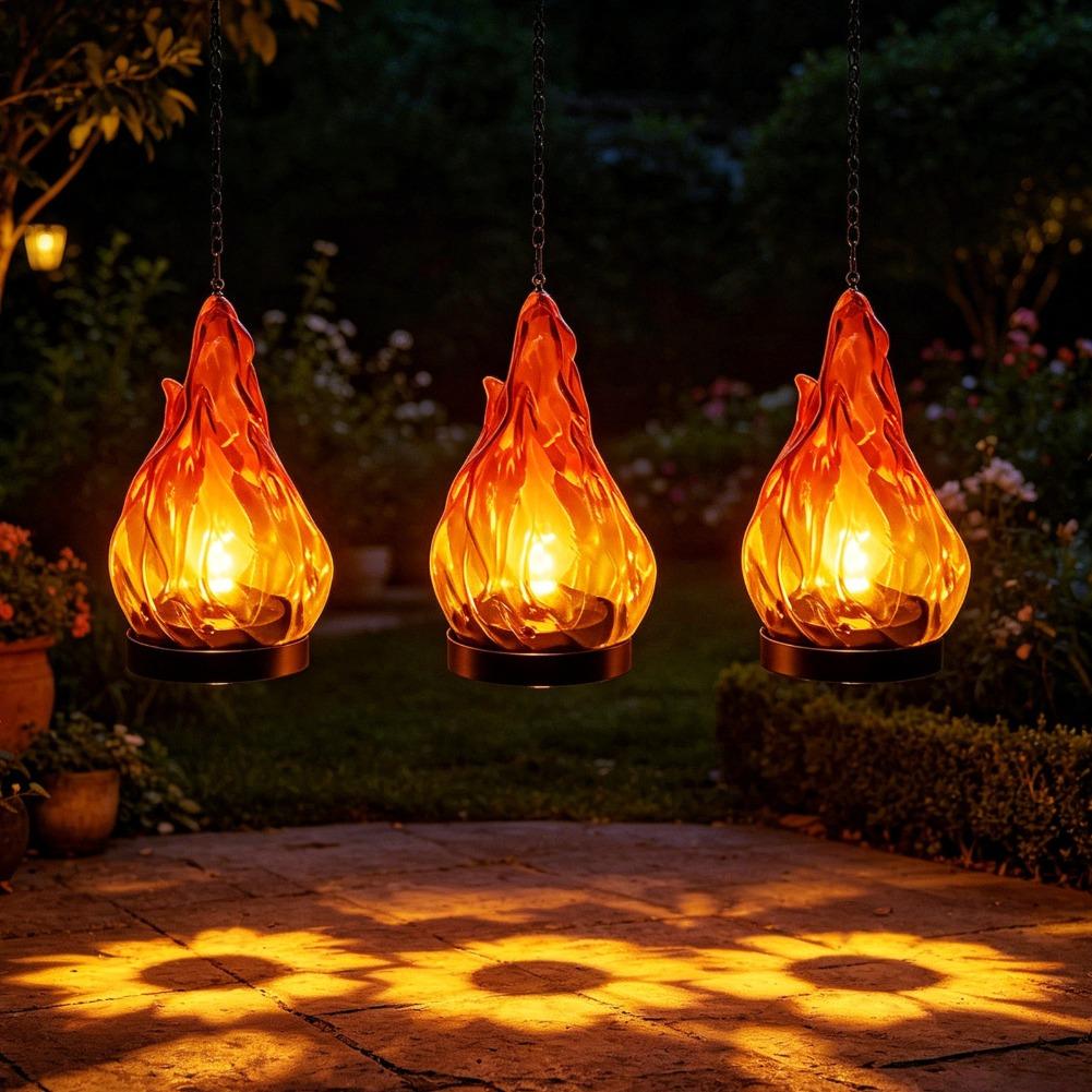 ソーラーフレームハンギングランタンライトIP65防水フリッカ - Garden Lighting Decor のレビューと価格